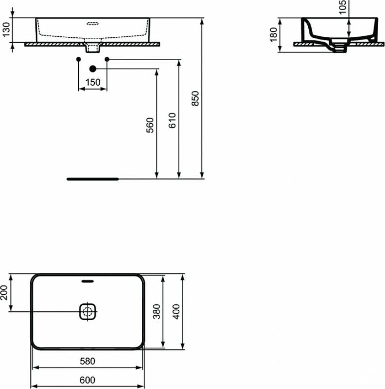 Раковина Ideal Standard Strada II 60 T299901, белый