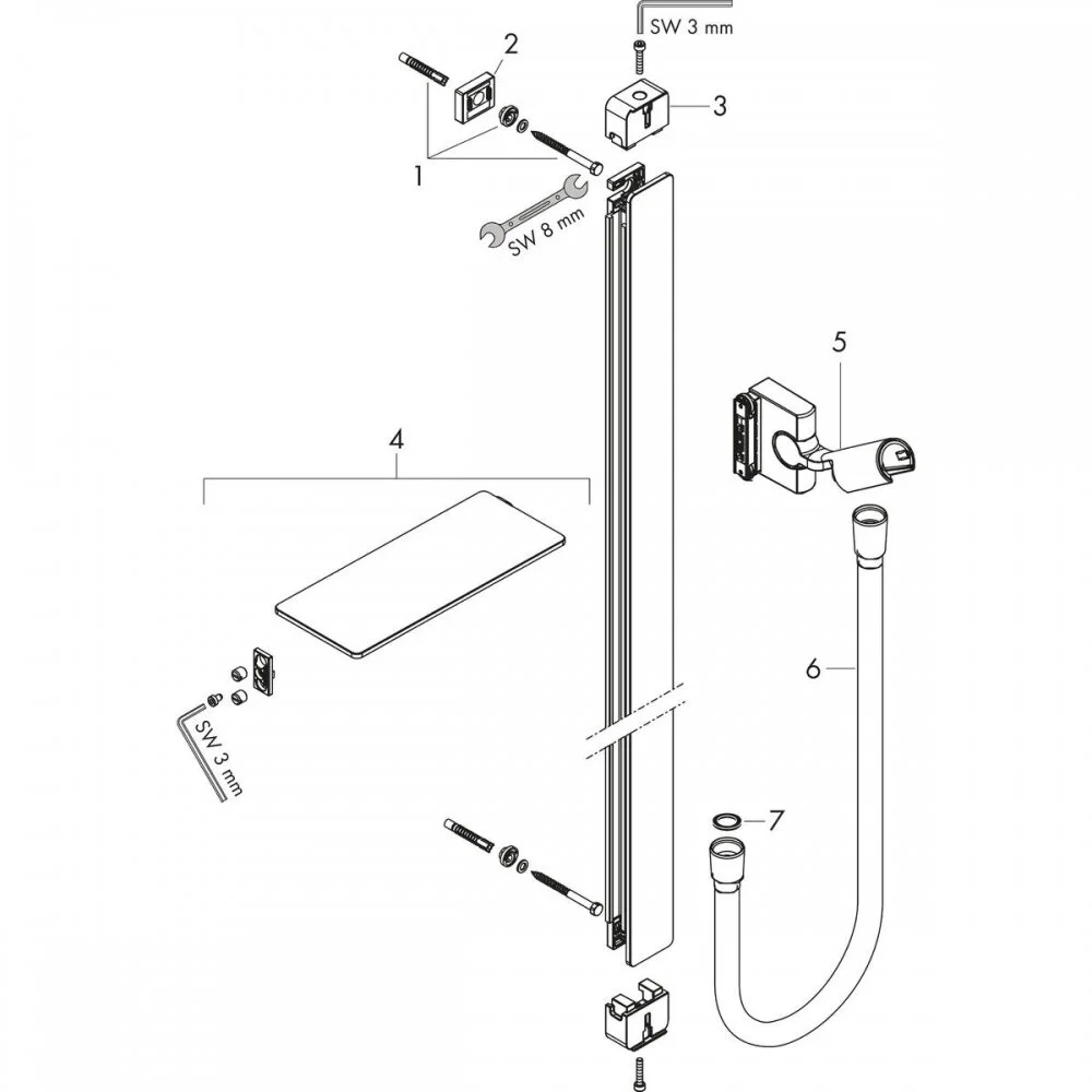 Штанга душевая Hansgrohe Unica Comfort 27640000 хром