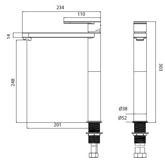 Смеситель для раковины M&Z Castello CSL00202M хром