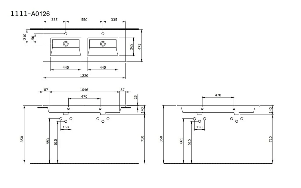 Раковина Bocchi Milano 1111-006-0126 серый