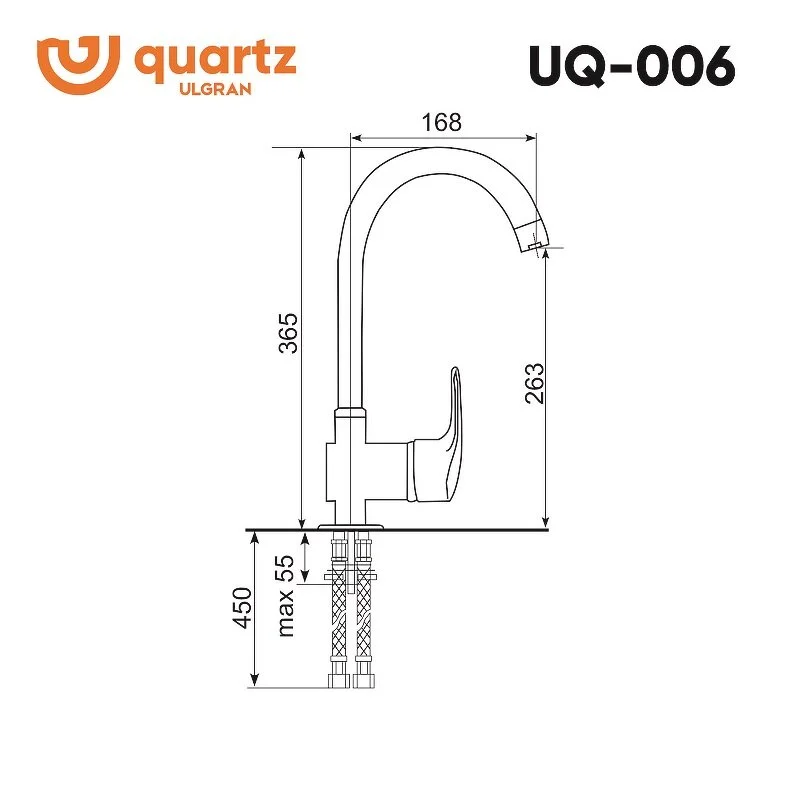 Смеситель для кухни Ulgran UQ-006 UQ-006-08 черный