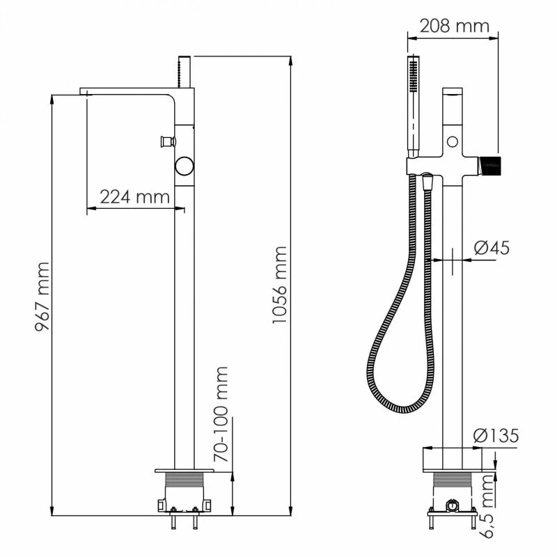 Смеситель для ванны с душем WasserKRAFT Mosel 4600 4621 хром