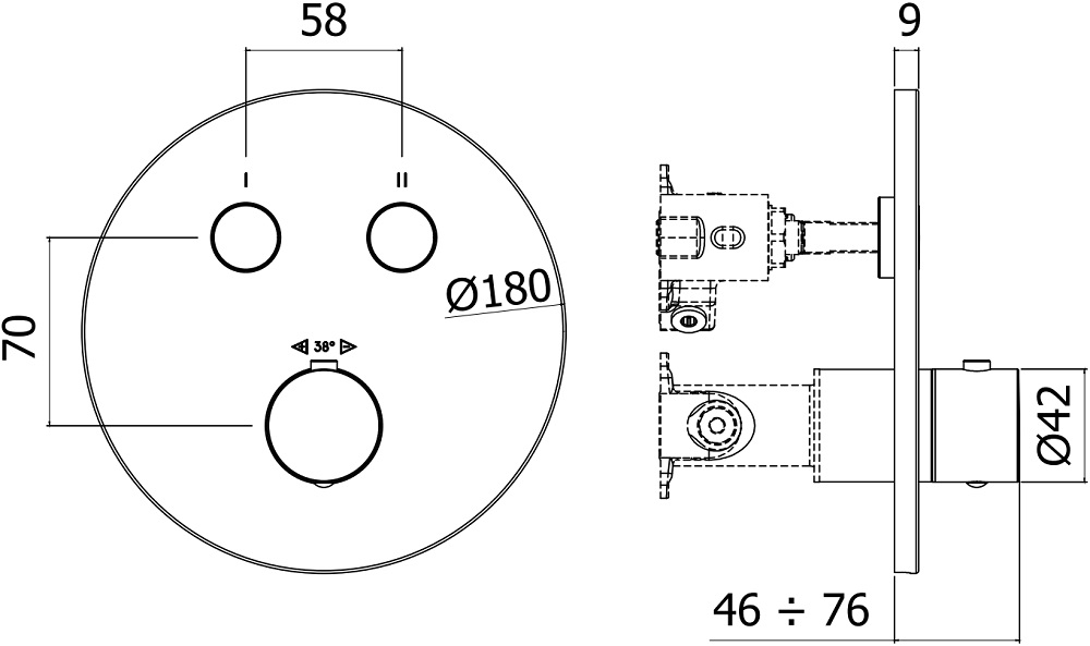 Смеситель для душа Paffoni Compact Box CPT018HG золото