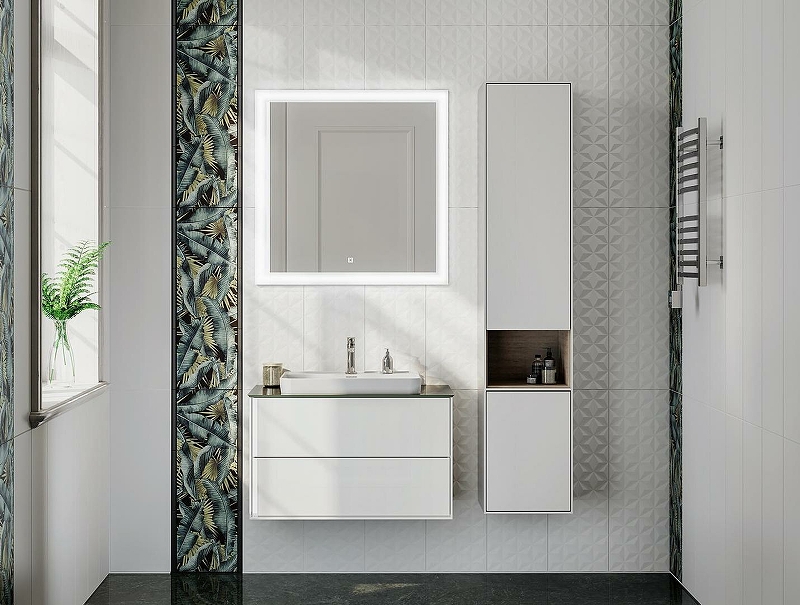 Шкаф пенал Kerama Marazzi Plaza Modern 35 R PLB.M.170\WHT подвесной белый глянцевый