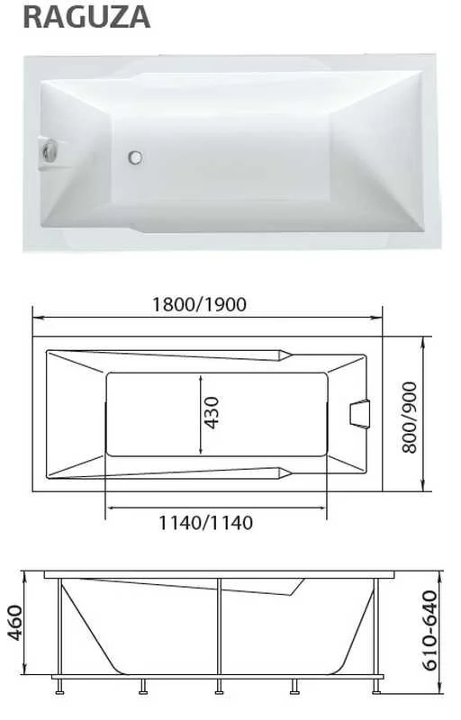 Акриловая ванна 1MarKa Raguza 01ра1880 белый