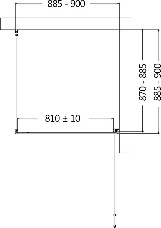 Душевой уголок AQUAme 90x90 AQM5215-RH-9 правый, профиль черный, стекло прозрачное