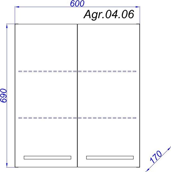 Шкаф навесной Aqwella Allegro 60 Agr.04.06, белый