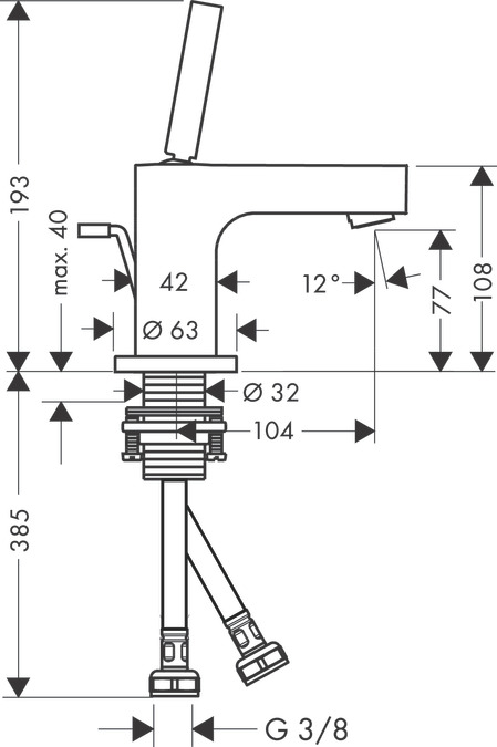 Смеситель для раковины Axor Citterio 39015250, золото