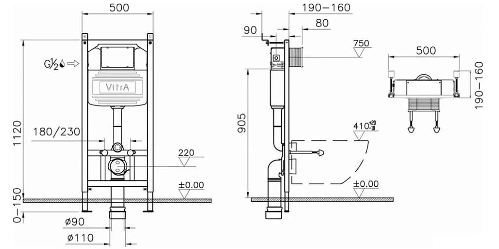 Инсталляция Vitra V-Fix 761-5826-01