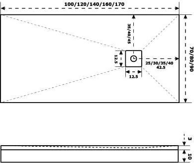 Душевой поддон Good Door Essentia 160x80 ЛП00098, черный