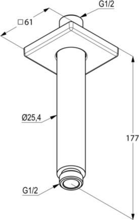 Кронштейн для верхнего душа Kludi A-QA 6653591-00, белый