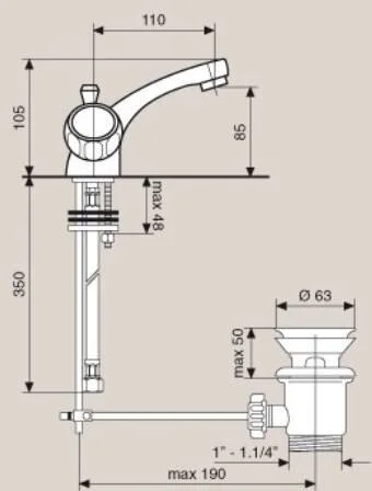 Смеситель для раковины Emmevi Sole 15013CR хром