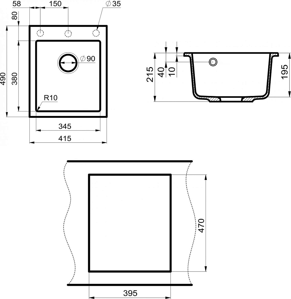 Мойка кухонная Point Динара 42 PN3004GR, графит