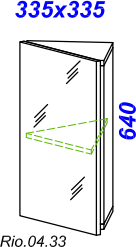 Шкаф-зеркало угловое 33,5 см Aqwella Рио Rio.04.33