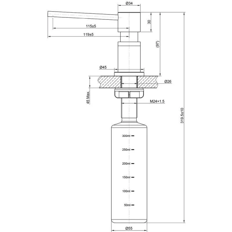 Дозатор для жидкого мыла LEMARk Expert LM8203SC хром