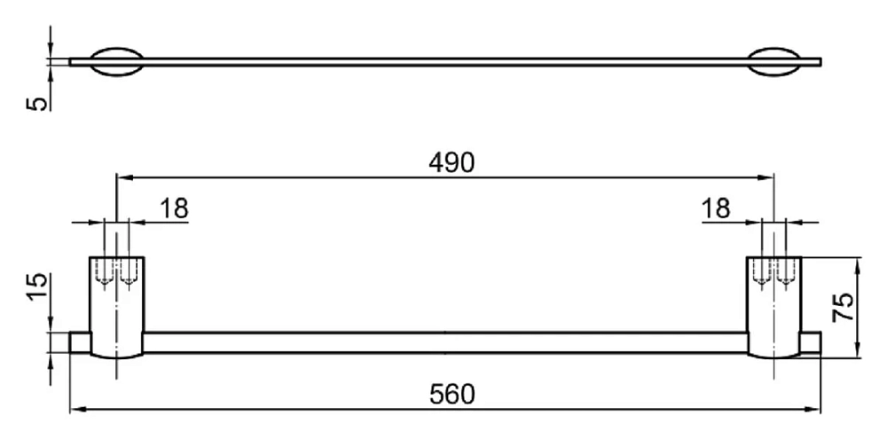 Полотенцедержатель Webert Aria AI500601 хром