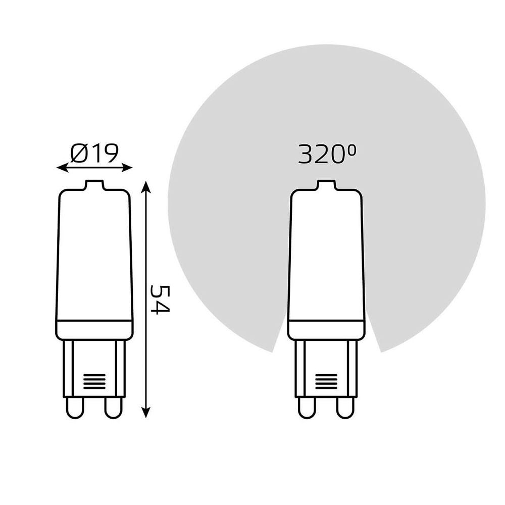 Лампа светодиодная Gauss G9 5W 4100К прозрачная 107309205