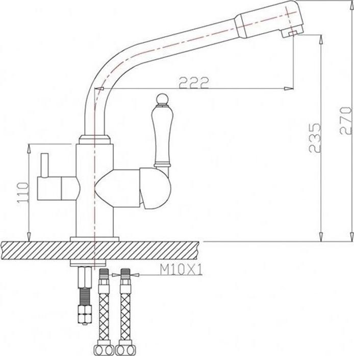 Смеситель Zorg Sanitary ZR 319 YF-50 BR для кухонной мойки