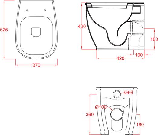 Приставной унитаз ArtCeram Azuley AZV002 AZV002 01,00