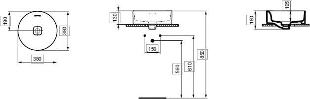 Раковина 38 см Ideal Standard Strada II T292901, белый