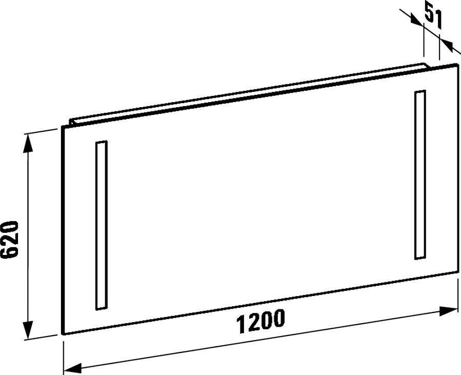 Зеркало Laufen Palace 4.4726.2.996.144.1 120x62 с вертикальной подсветкой