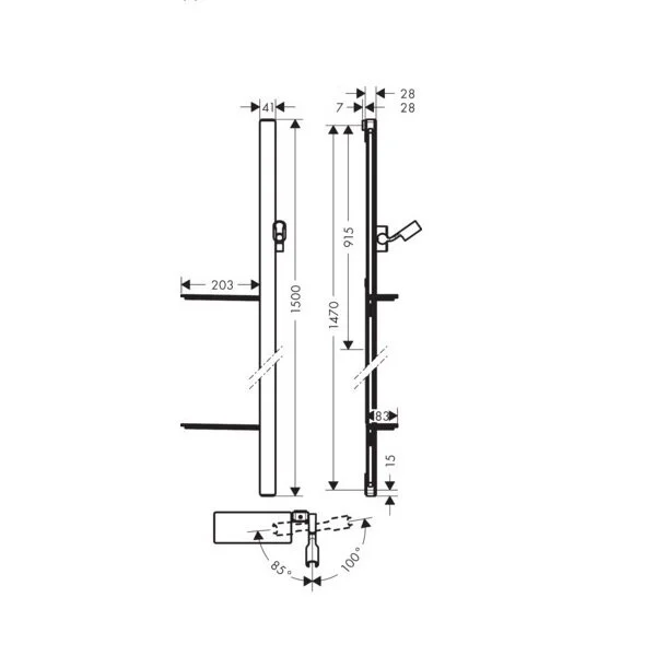 Штанга душевая Hansgrohe Unica Е 27645400 хром, белый