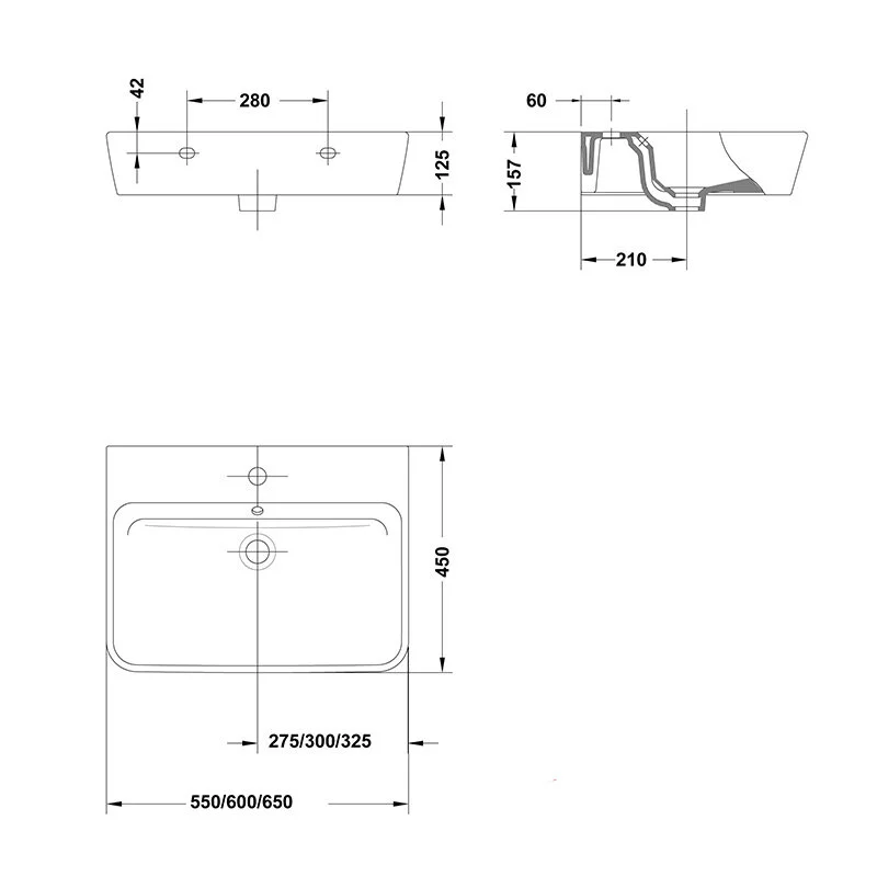 Раковина Gala Emma Square 27020 белый