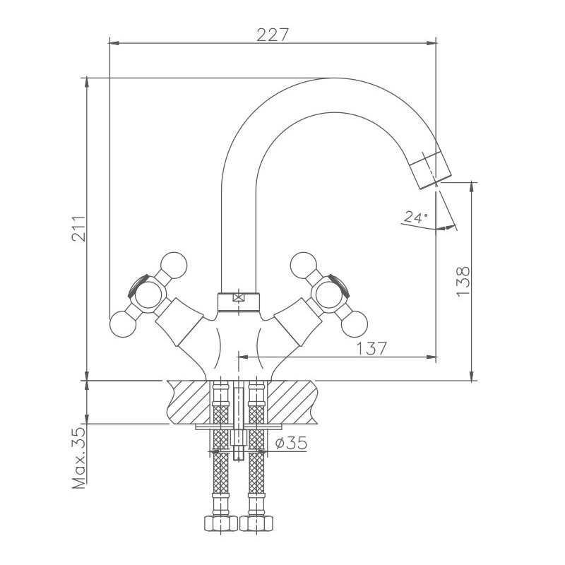 Смеситель для раковины Haiba HB1219 хром