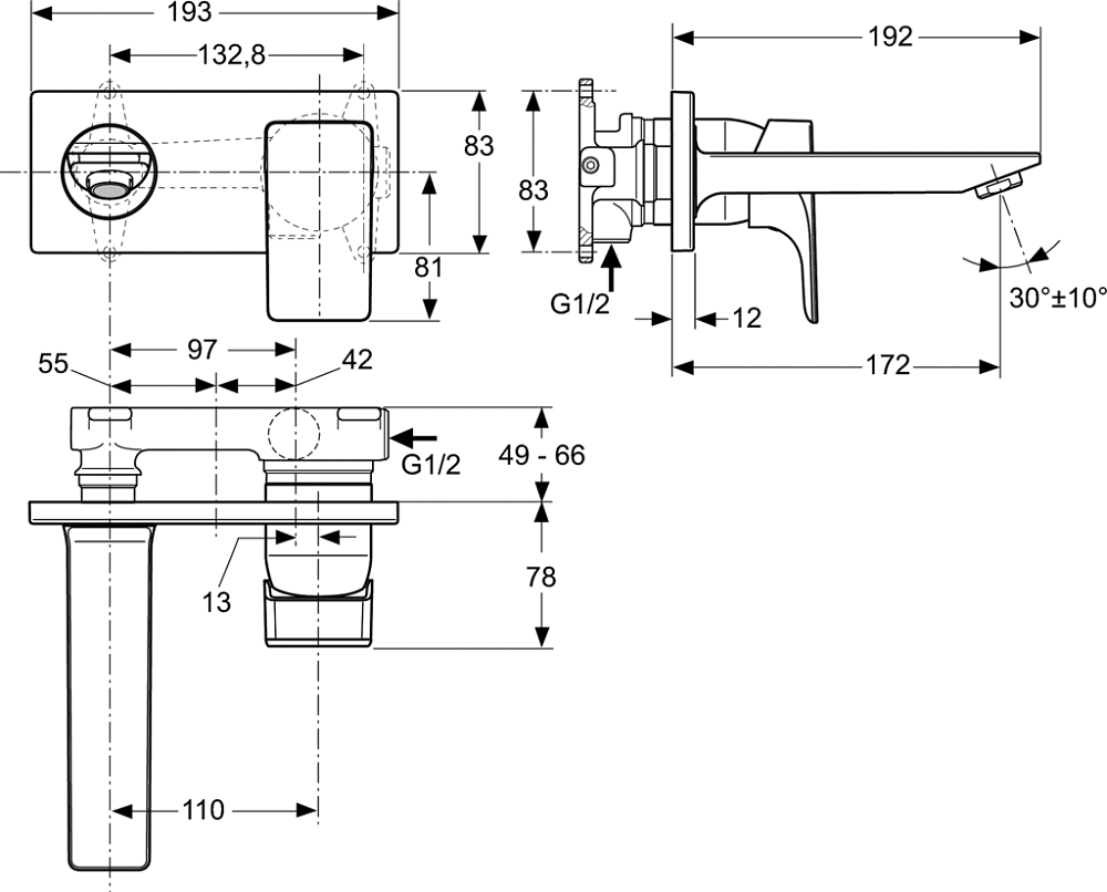 Смеситель Ideal Standard STRADA A5844AA для раковины, хром