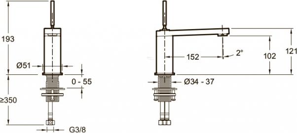 Смеситель для раковины Jacob Delafon Composed E73158-ND-TT