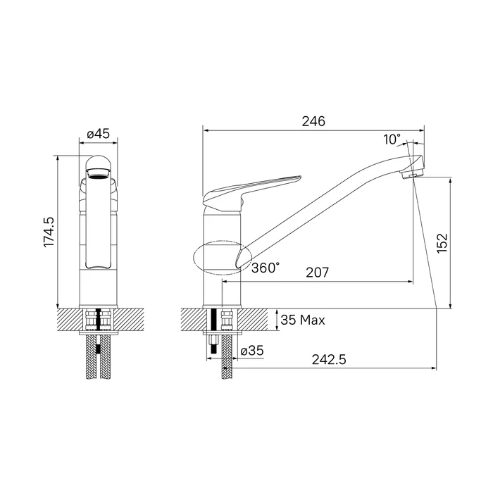 Смеситель для кухни Iddis Male MALBL00i05 черный