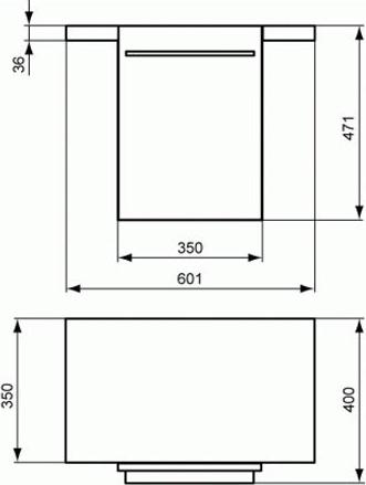 Боковой шкафчик 35 см Ideal Standard Daylight K2223EG правый, тёмный дуб