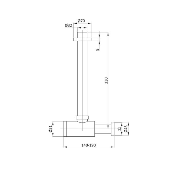 Сифон для раковины Vincea VSPH-1B01CH, хром