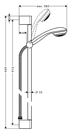 Душевой гарнитур Hansgrohe Crometta 27651000 хром