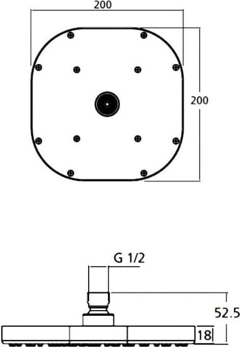 Верхний душ Ideal Standard Senses T2435AA, хром