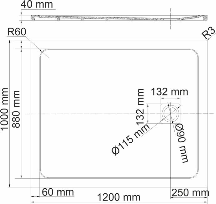 Душевой поддон WasserKRAFT Neime 19T10 120x100 см, черный мрамор