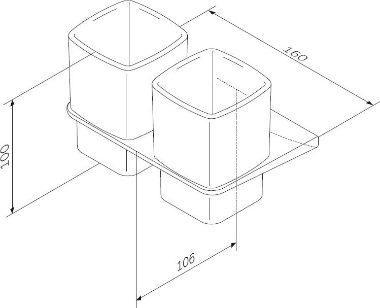 Двойной стеклянный стакан AM.PM Inspire 2.0 A50A343400, хром