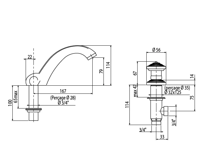 Смеситель для ванны Cristal-et-Bronze Bonroche 25048-19 золото