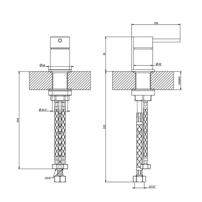 Смеситель для раковины Gessi 316 54005#299