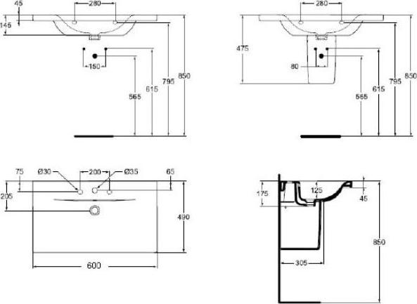 Раковина Ideal Standard Connect New E812901 60 см