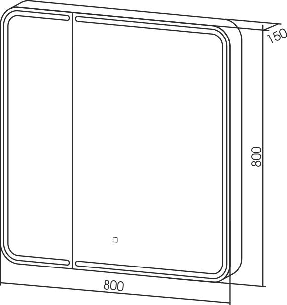 Зеркальный шкаф Creto Zoe 80 16-805800Z с подсветкой, белый