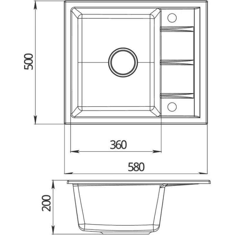 Кухонная мойка Domaci Солерно DMQ-1580.Q антрацит черный