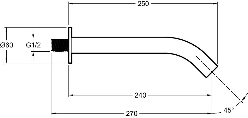 Излив Jacob Delafon Metro E25399-BL, черный матовый