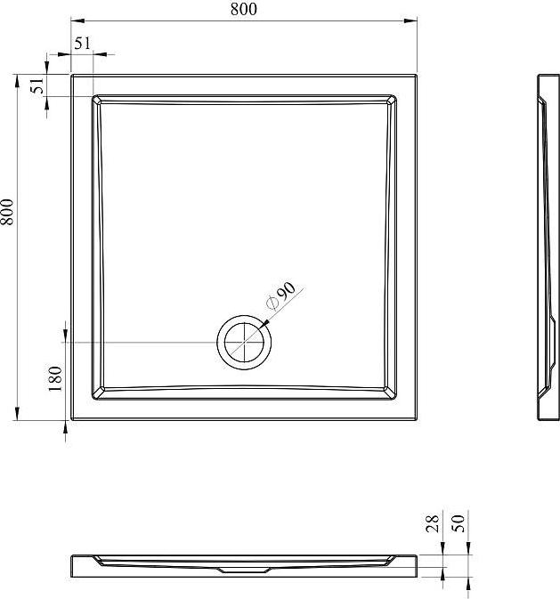 Душевой поддон Lavinia Boho One 80x80 3701380S, белый