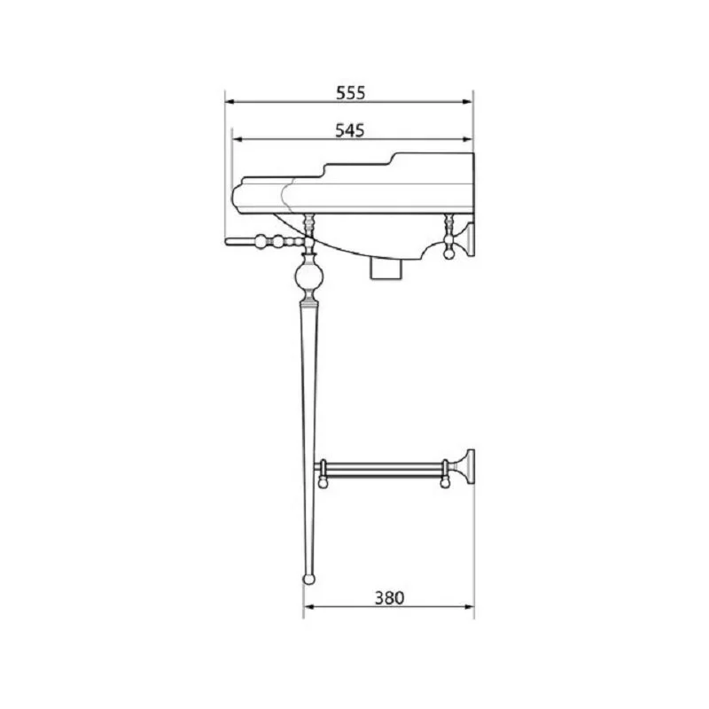 Раковина с консолью Caprigo 7064/73-ORO золото