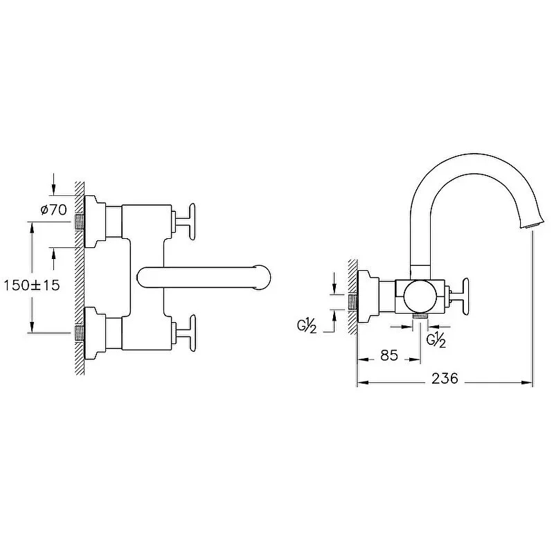 Смеситель для ванны с душем VitrA Origin A42893 хром