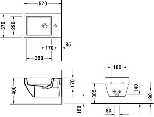 Подвесное биде Duravit Vero Air 2274150000