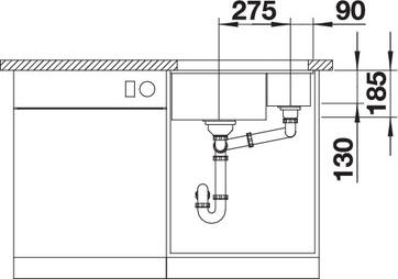 Кухонная мойка Blanco Subline 350/150-U Ceramic 523742 магнолия