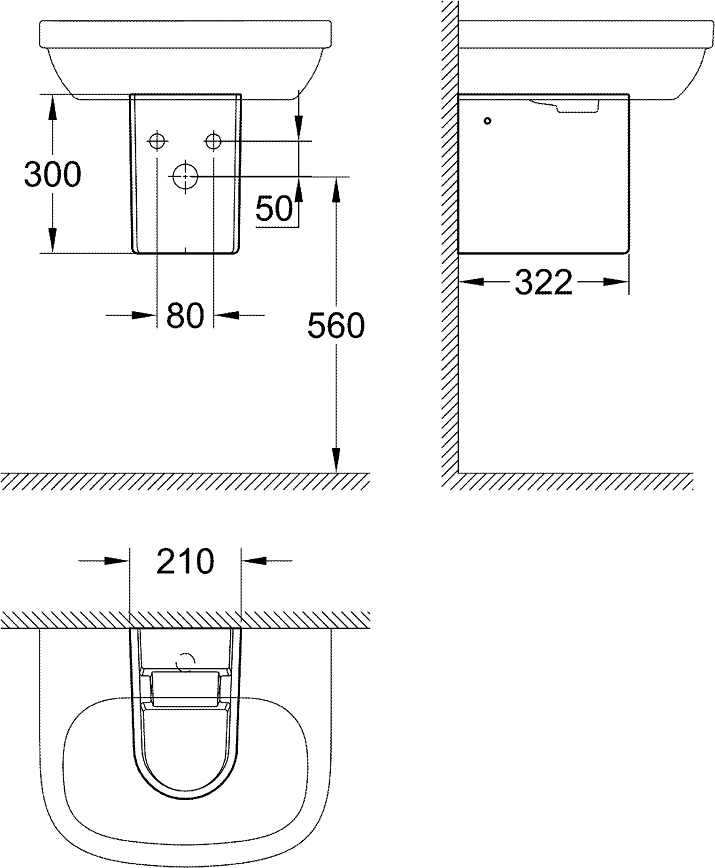 Полупьедестал Grohe Euro Ceramic 39201000