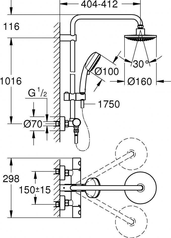 Душевая стойка Grohe Tempesta New 27922000